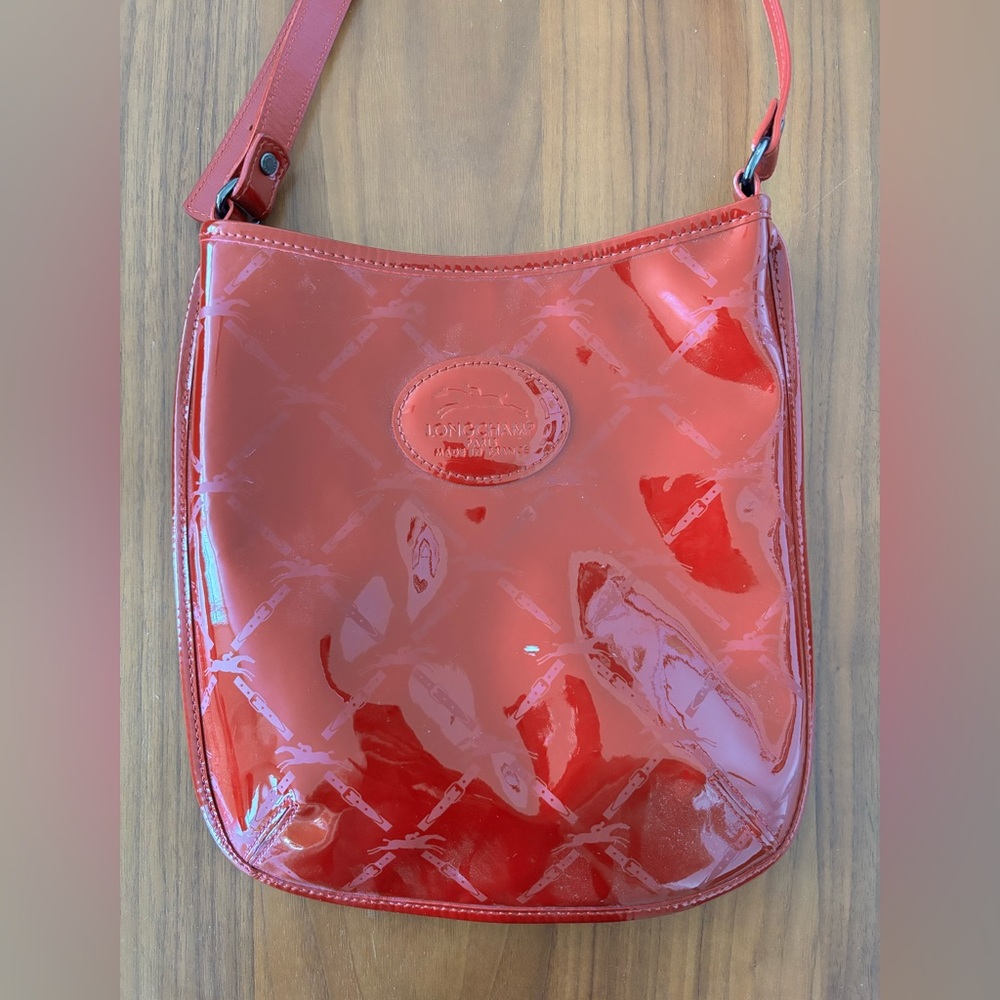 Longchamp Patent leather Red Crossbody Bag